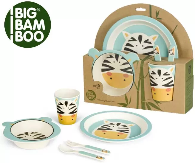 BigBamBoo Dečiji set za jelo Zebra 5 delova