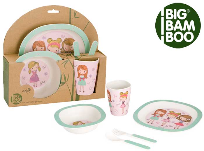 BigBamBoo Dečiji set za jelo Fashion Girl