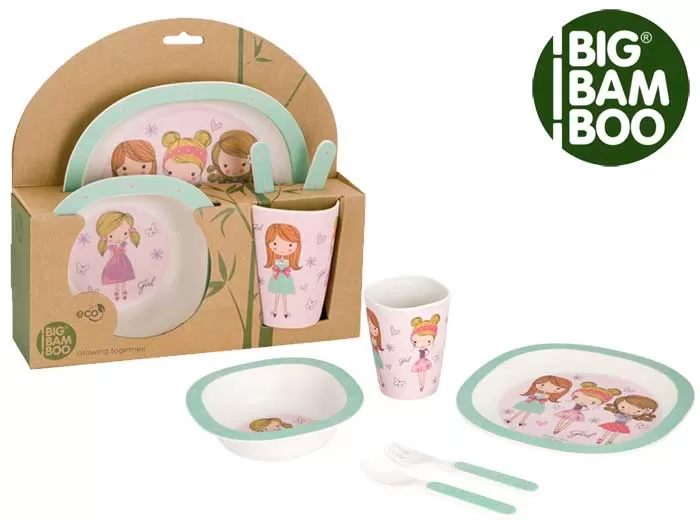 BigBamBoo Dečiji set za jelo Fashion Girl