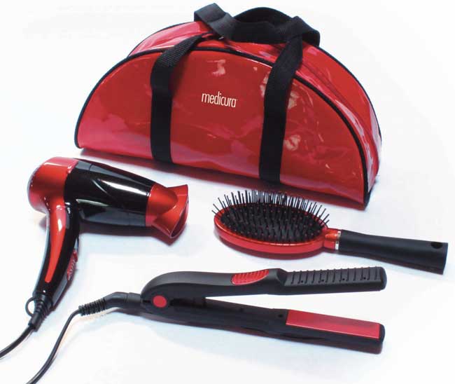 Ardes Putni set za kosu Fen, četka i pegla u torbici ARM350