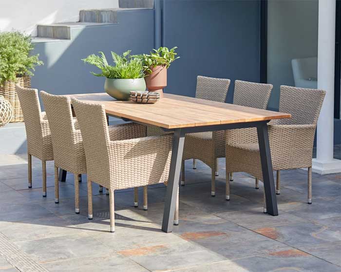 Baštenska garnitura Highland Plus Sto i šest stolica