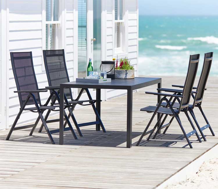 Baštenska garnitura Stix Sto i četiri podesive stolice