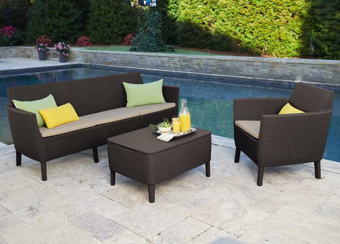 Baštenska garnitura Salemo 3 seater Braon Trosed Dve stolice Stočić