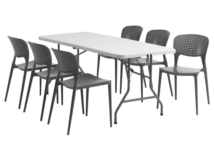 Baštenska garnitura Yastra Plus Šest stolica i sklopiv sto