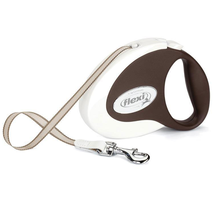 Flexi Povodac za pse Collection S Tape 3m White-Brown