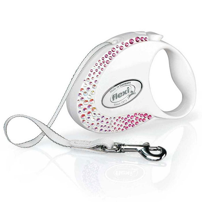 Povodac za psa Flexi Glam Composition S Tape 3m Pearl White