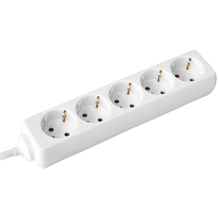 Commel produžni kabl sa 5 utičnica 5 m beli