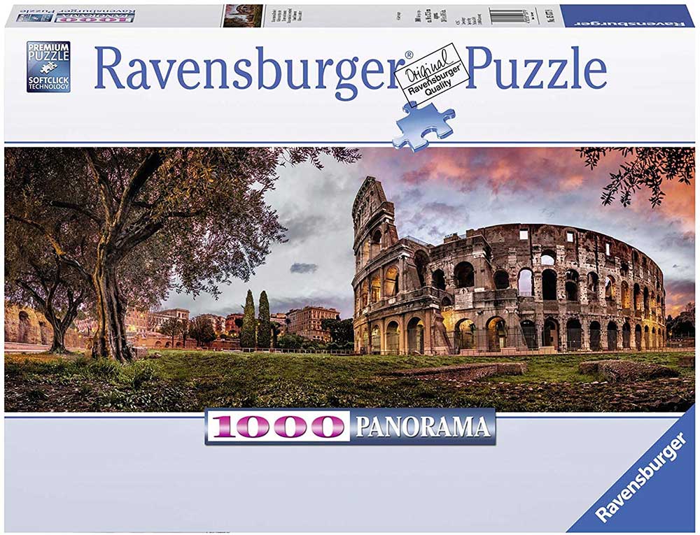 Puzzle 1000 delova Zalazak sunca nad Koloseumom, Rim - Panorama Ravensburger 15077