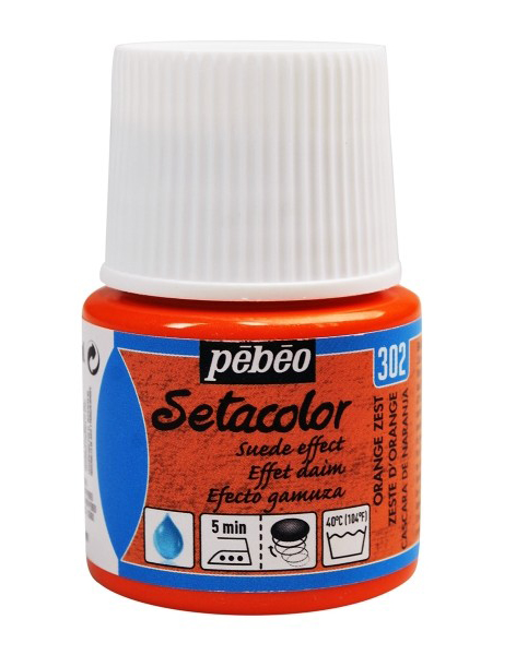 PEBEO Setacolor - Suede Effect - Pokrivna boja za tekstil 45ml ORANGE ZIST 664701