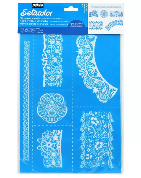 PEBEO Setacolor Šablon A4 za slikanje na tekstilu ČIPKA 664971
