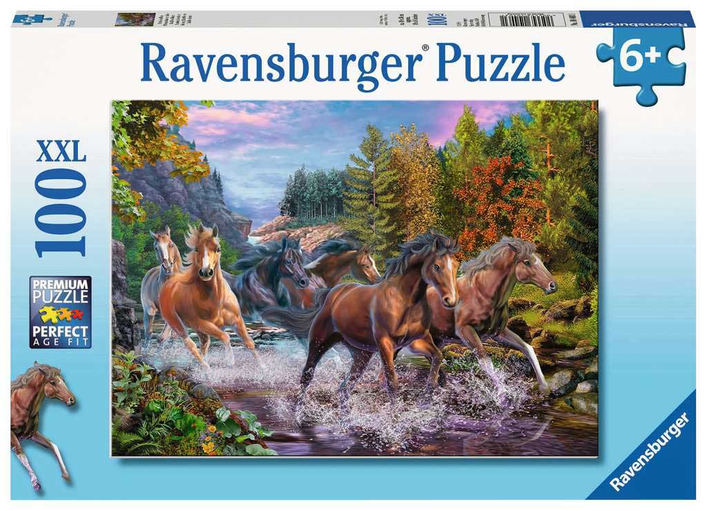 Puzzle 100 delova Konji galopiraju kroz reku Ravensburger 10402
