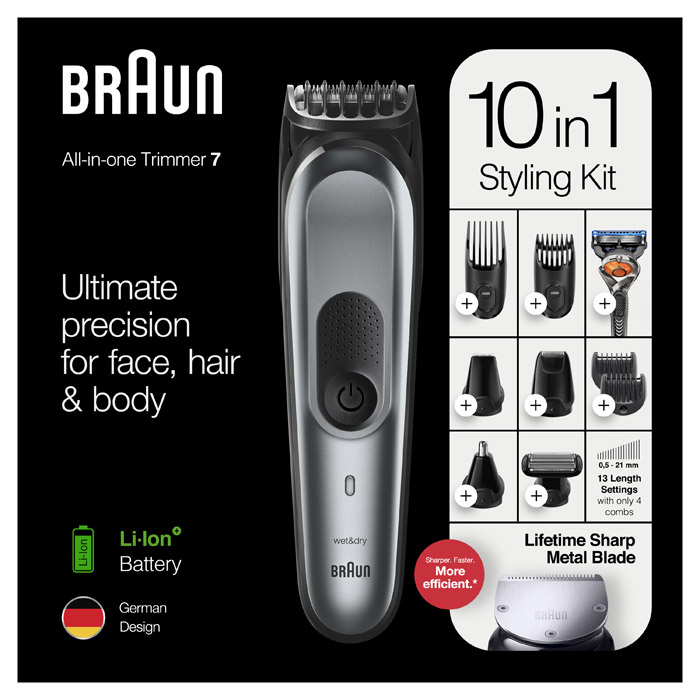 Braun 10U1 Trimer sa punjivom baterijom MGK7221 BLK/MTGREY +RZR