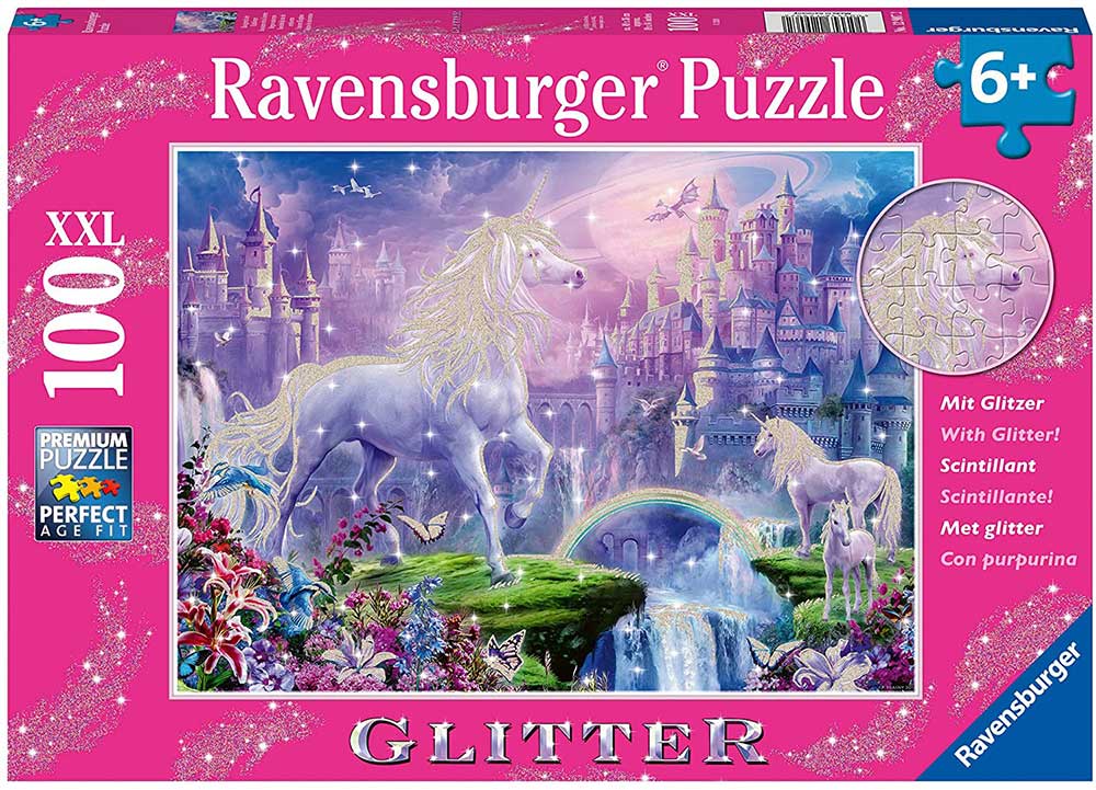 Glitter Puzzle 100 XXL delova Kraljevstvo jednoroga Ravensburger 12907