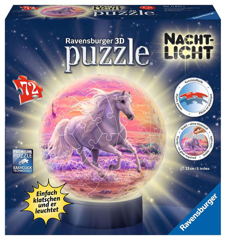 RAVENSBURGER 3D puzzle LOPTA Lampa KONJ 72 dela RA11843