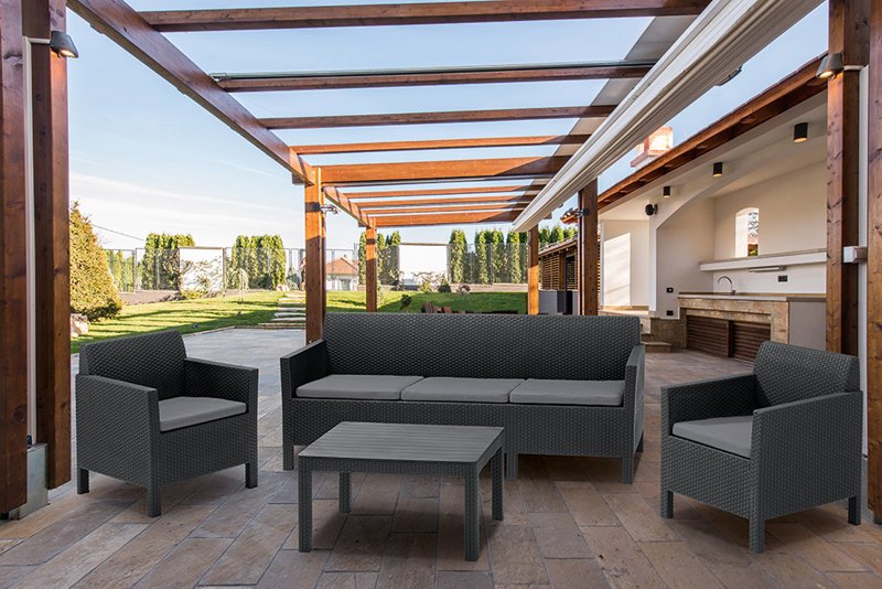 Baštenski set Orlando 3 Seater Graphitte