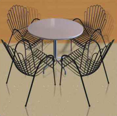 Baštenska garnitura Val/Rondo bela 2159