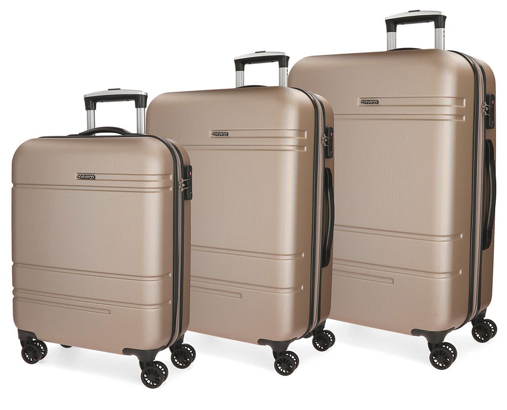 Komplet ABS kofera 78/68/55cm Movom Galaxy Champagne 56194