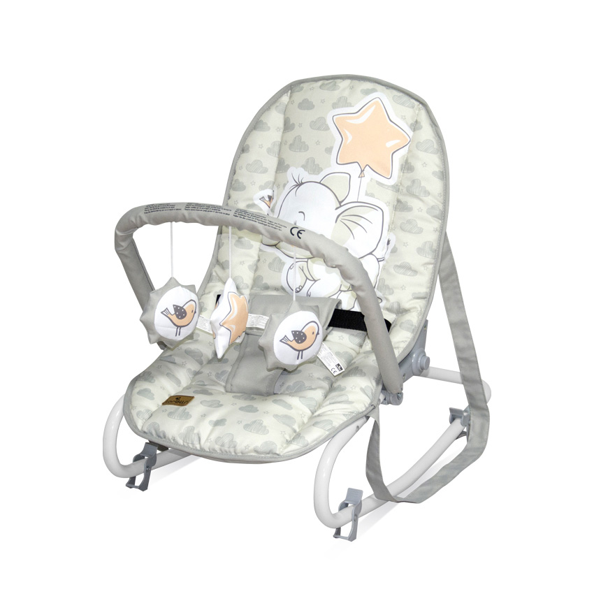 LORELLI Ležaljka za bebe TOP RELAX Light Grey Elephant 10110022048 - Image 1