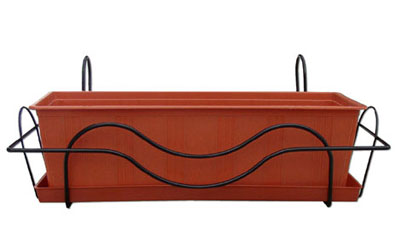 Balkonska korpa Ljiljana 50cm srebrno-crna 0049 5kom