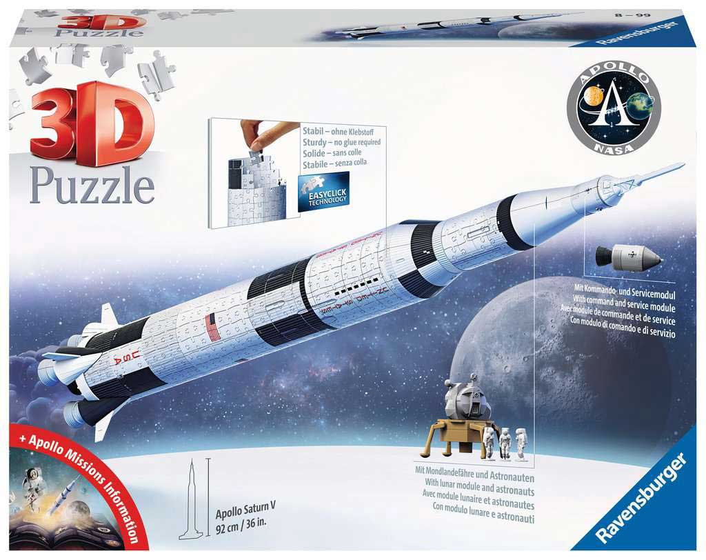 Svemirska raketa Apolo Saturn V 3D Puzzle Ravensburger 11544