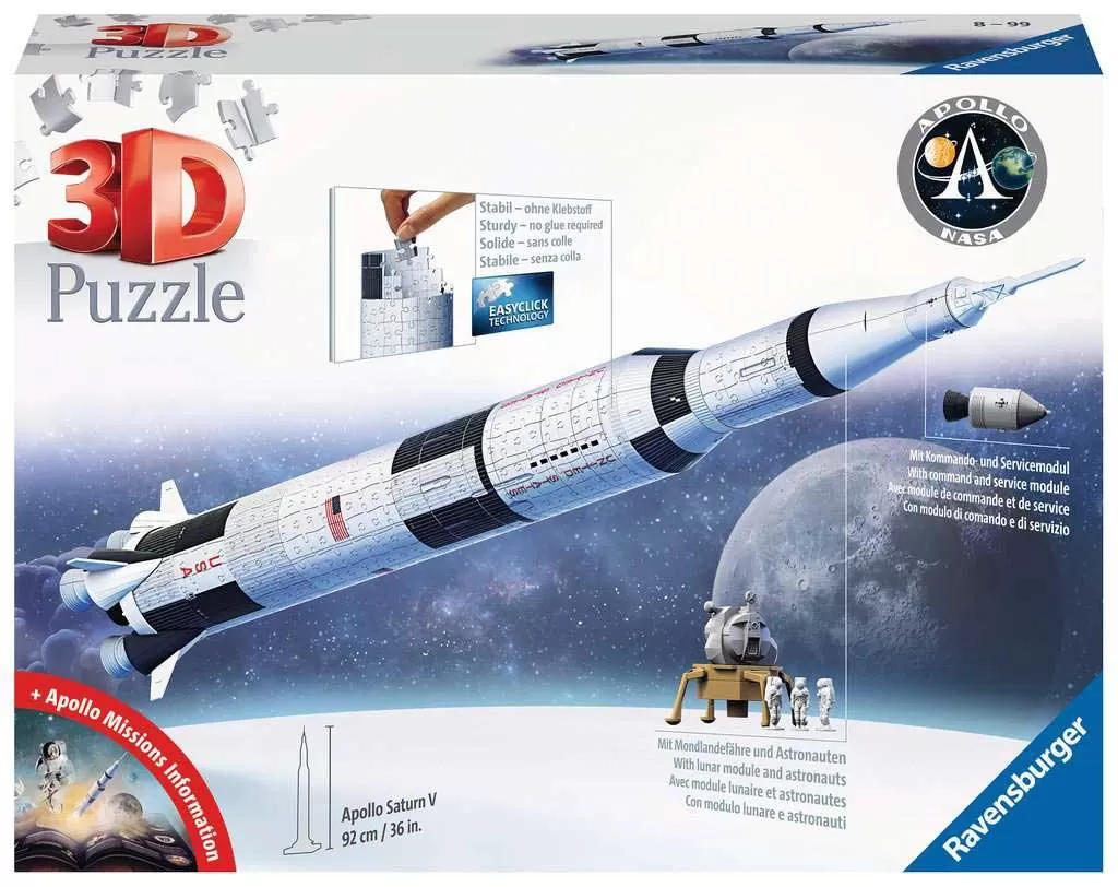 Svemirska raketa Apolo Saturn V 3D Puzzle Ravensburger 11544