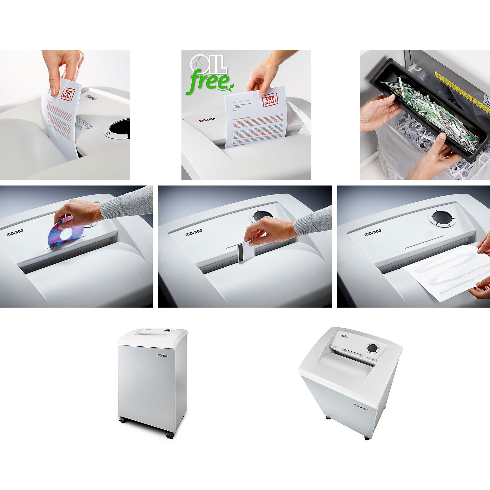 Profesionalni uništavač papira, diskova, kartica, sa točkićima Dahle 406