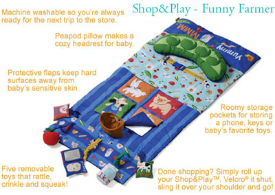 Infantino prostirka za šoping kolica Funny Farmer 6060240