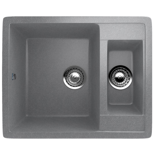 Granitna dupla sudopera sa sifonom Ulgran U106-342 četvrtasta grafit