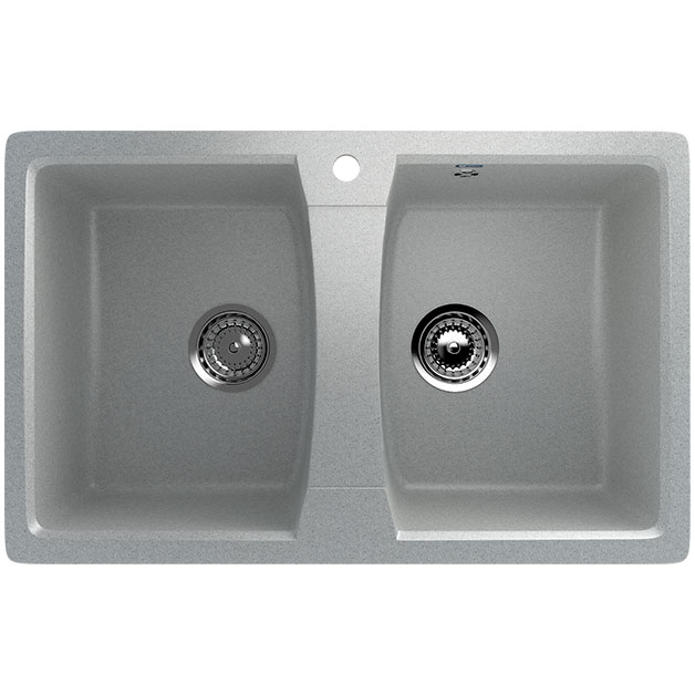 Granitna dupla sudopera sa sifonom Ulgran U402 siva