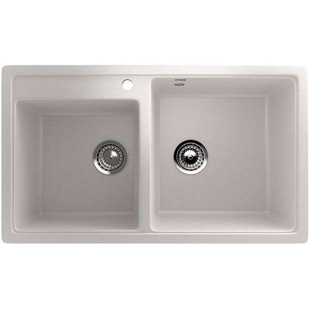 Granitna dupla sudopera sa sifonom Ulgran U200 bela