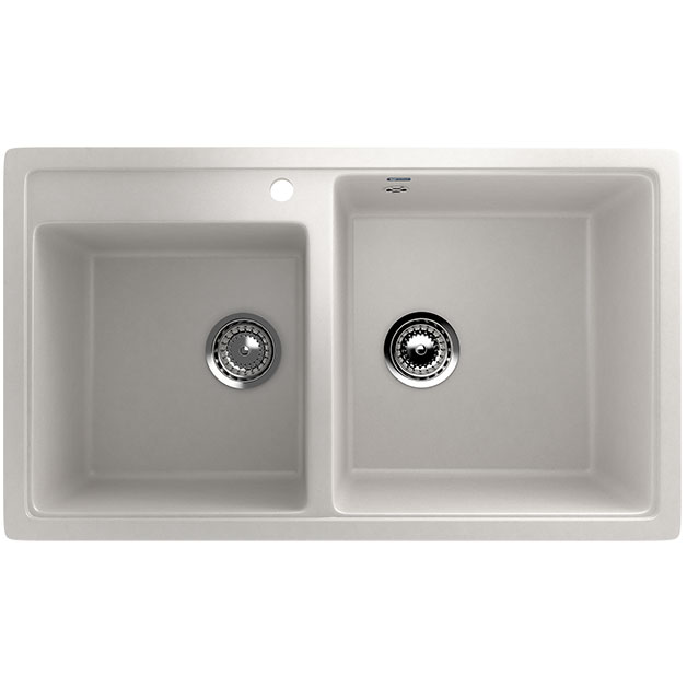 Granitna dupla sudopera sa sifonom Ulgran U200 mlečno bela