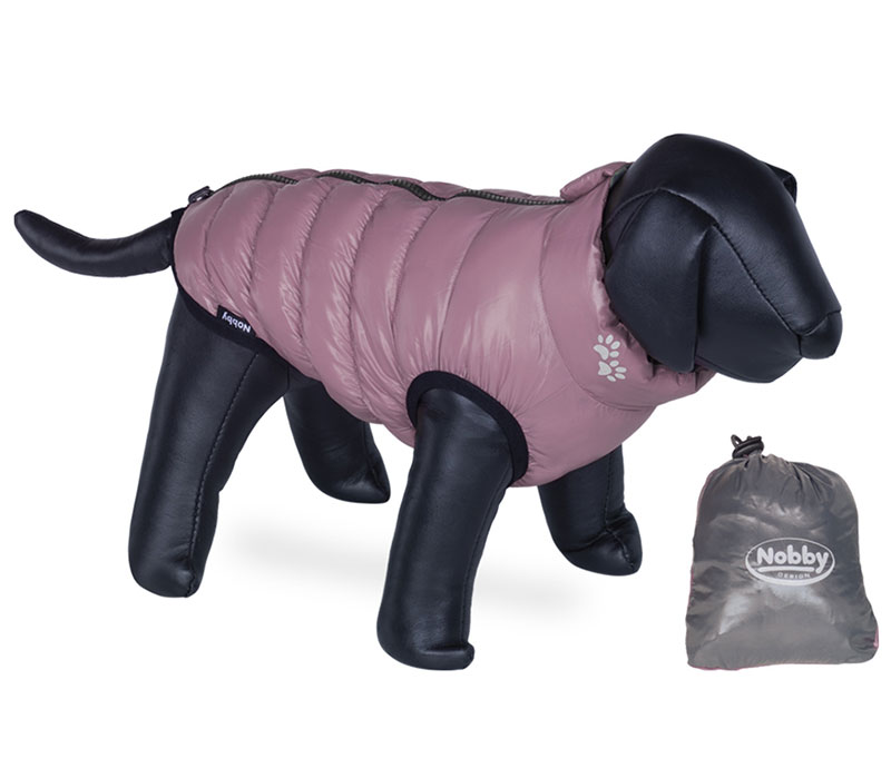 Nobby Jakna za pse Light sa dva lica roze-siva 34cm 66604