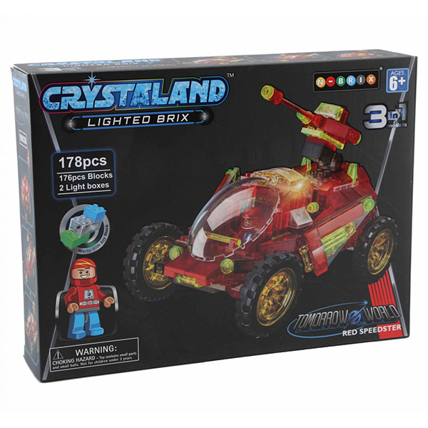 Crystaland prozirne kocke sa svetlom 3u1 borbeno vozilo 178 kocaka
