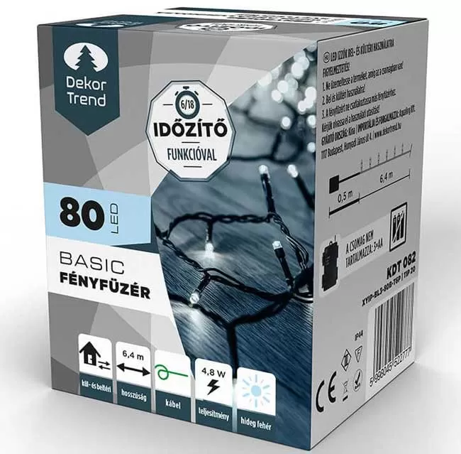 Novogodišnje lampice na baterije Hladno bela 80 LED KDT 082