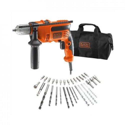 Black+Decker KR714S32 udarna bušilica 710 W +garnitura pribora + torba - Image 1