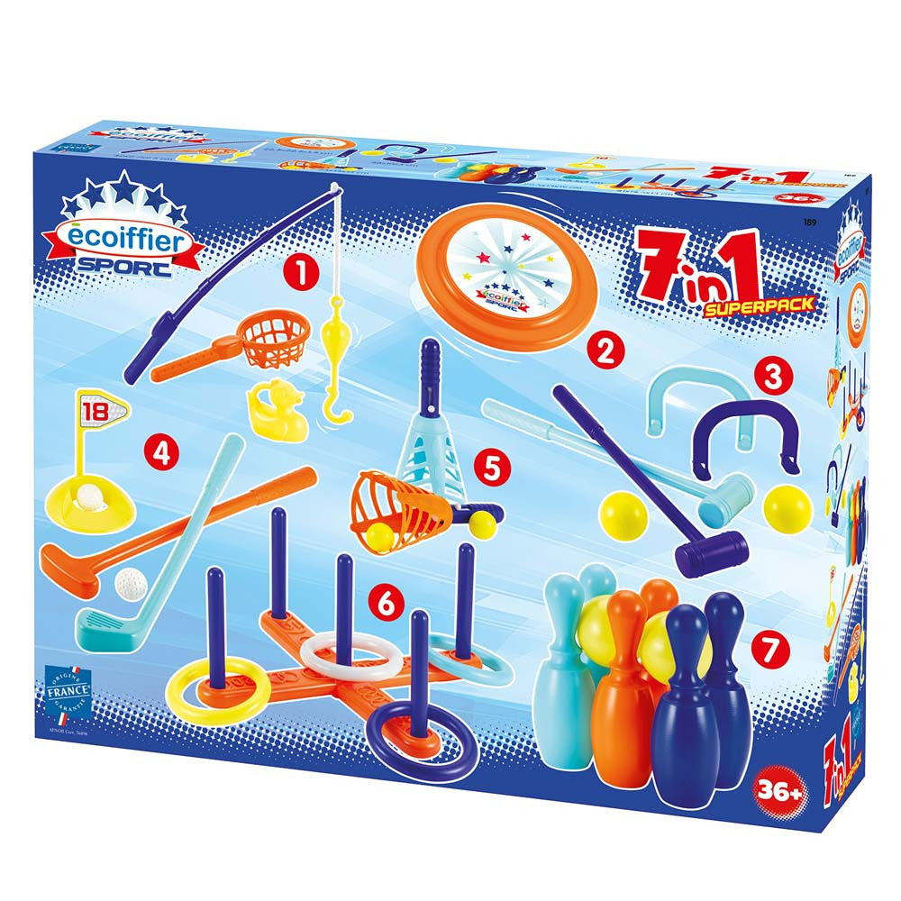 ECOIFFIER Sport - 7 u 1 Sportski set Komplet igara Kuglanje Golf Kroket Pecanje Bacanje diska SM000189 - Image 1