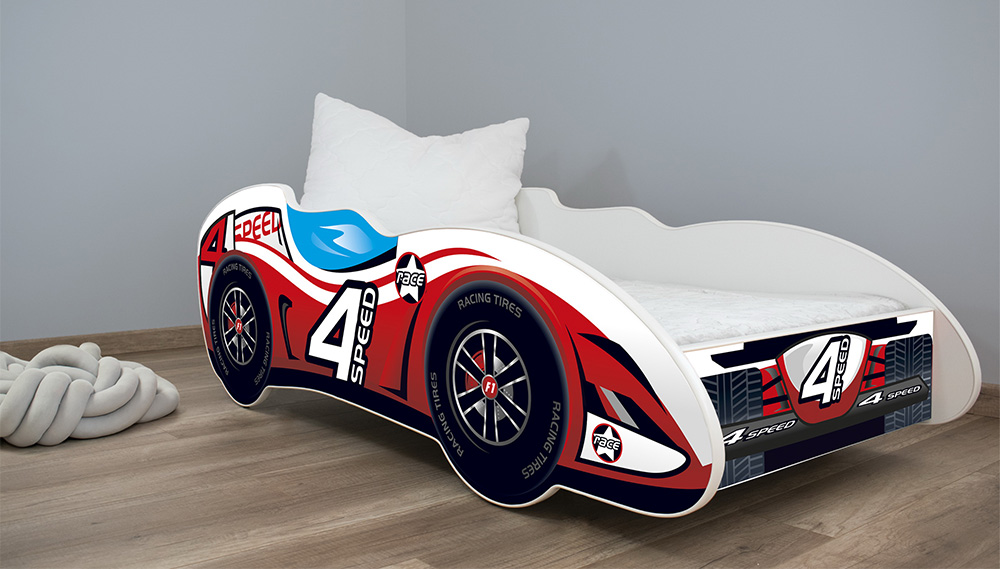 Dečiji krevet sa dušekom i letvicama formula 1 Speed 140x70cm