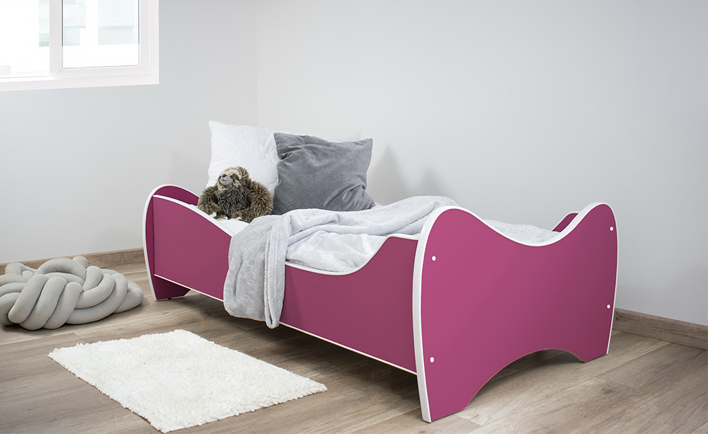 Dečiji krevet sa dušekom i letvicama middi colour fuchsia 160x80 cm