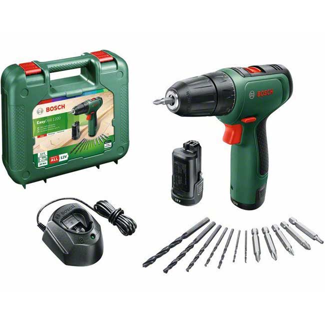 Akumulatorska bušilica odvrtač Bosch EasyDrill 1200 sa priborom i dve baterije 06039D3007 - Image 1