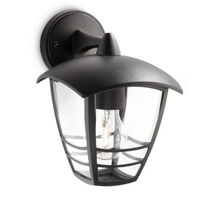 Creek spoljašnja zidna svetiljka crna - na dole 1x60W