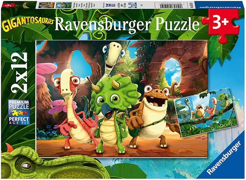 Puzzle 2x12 delova Družina malih dinosaurusa Ravensburger 05125