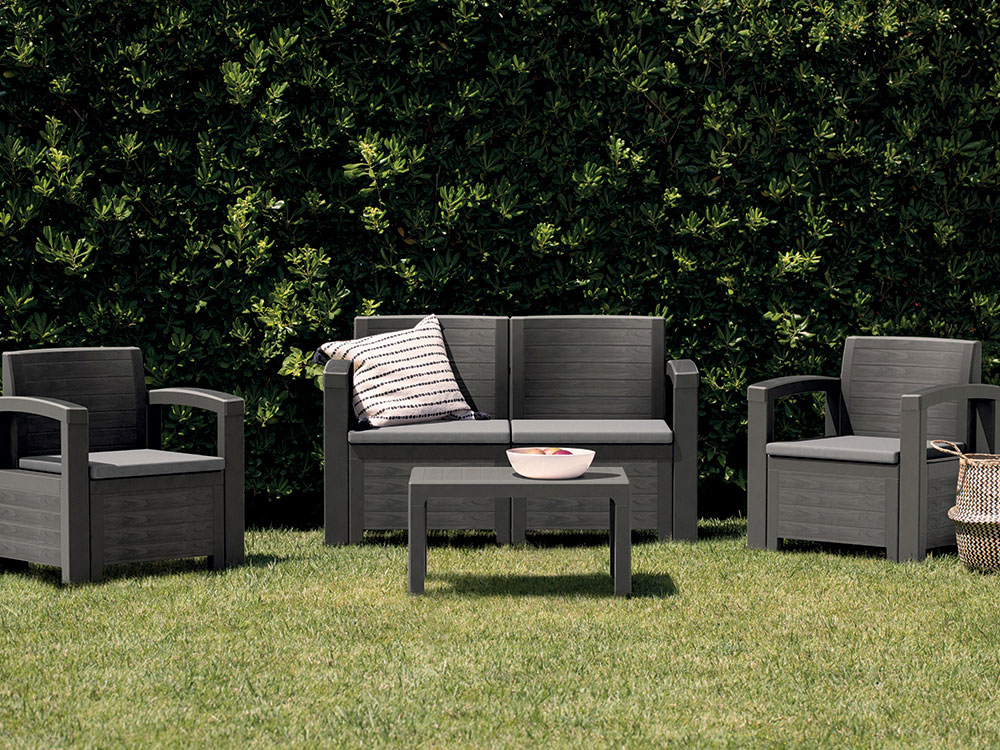 Baštenska Garnitura za 4 Osobe Bica Dakota 2 Graphit