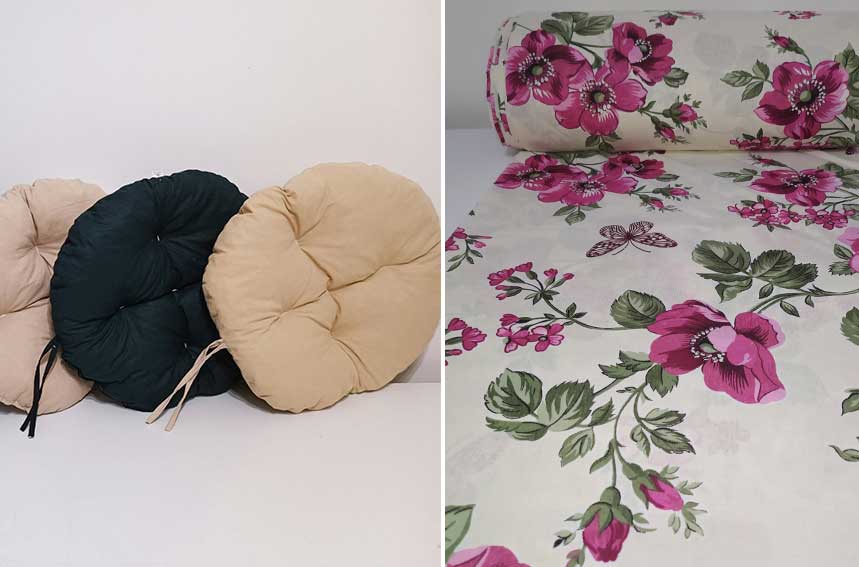 Okrugli jastuk sedalica za stolice 50 cm - Pink Flo