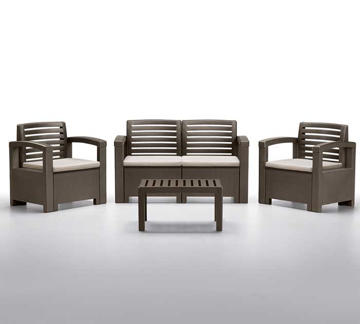 Baštenska Garnitura za 4 Osobe Bica Nevada 2 Brown