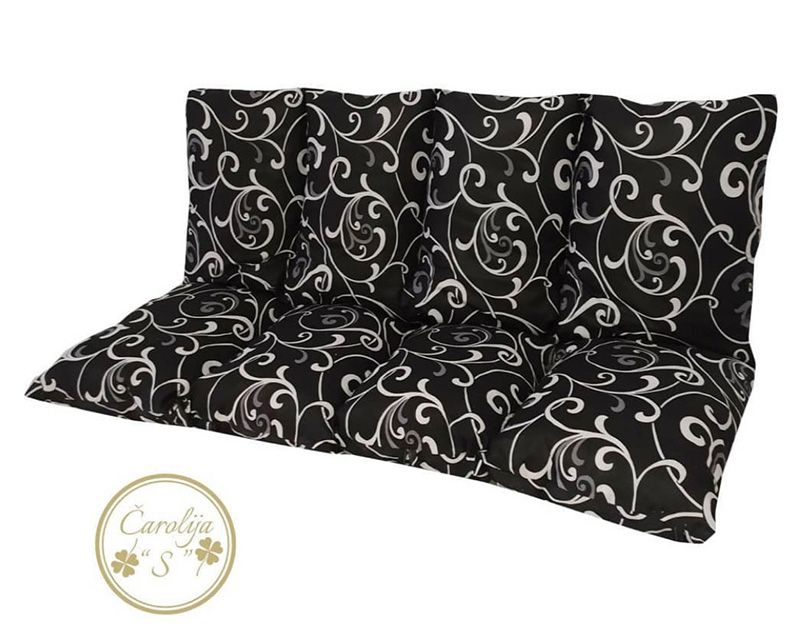 Jastuk Za Baštensku Ljuljašku 150 x 50 x 50 cm Black ORNAMENT