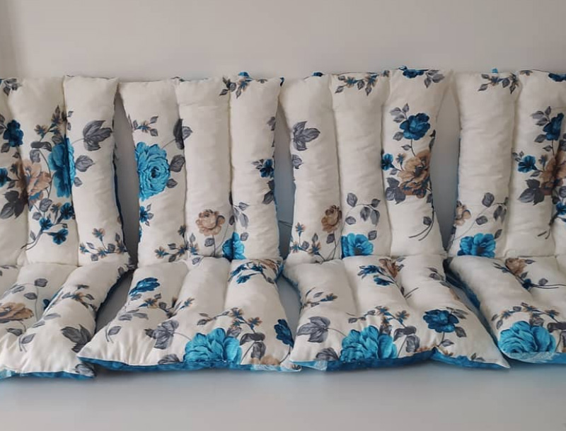 Jastuk Za Stolicu Sa Naslonom 1 kom. 40 x 80 cm Blue FLOWERS