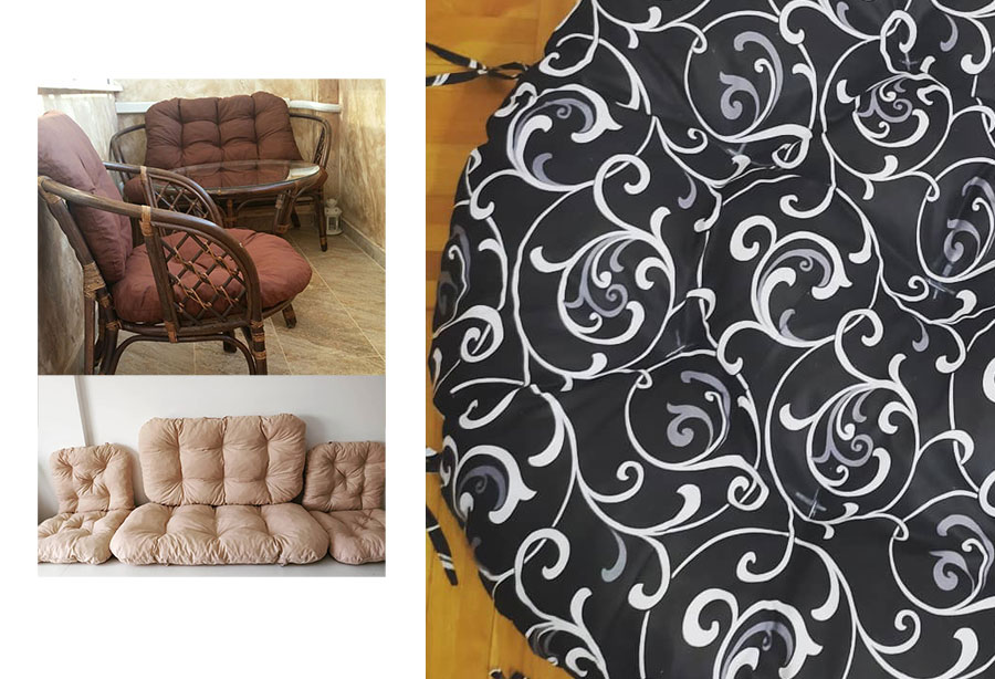 Jastuci za bambus ratan garnituru Bahama BLACK ORNAMENT