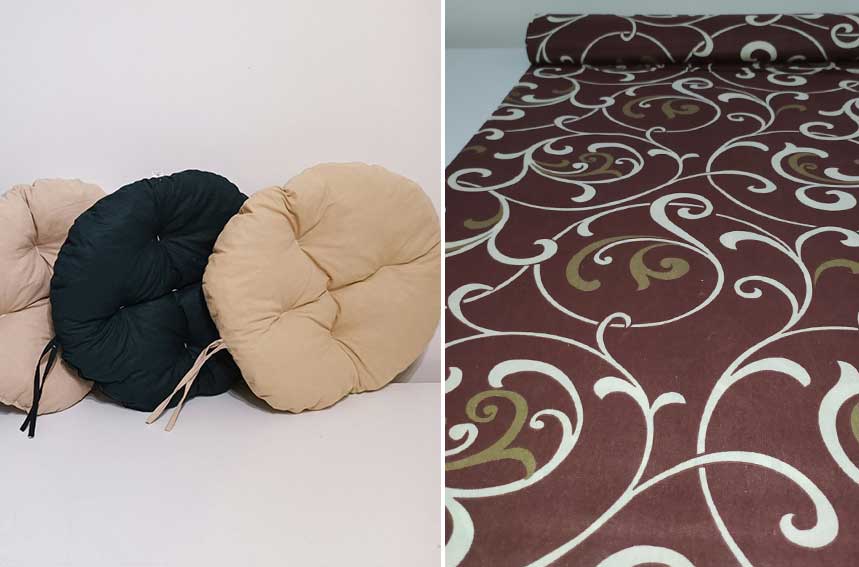 Okrugli jastuk sedalica za stolice 50 cm - Brown Ornament