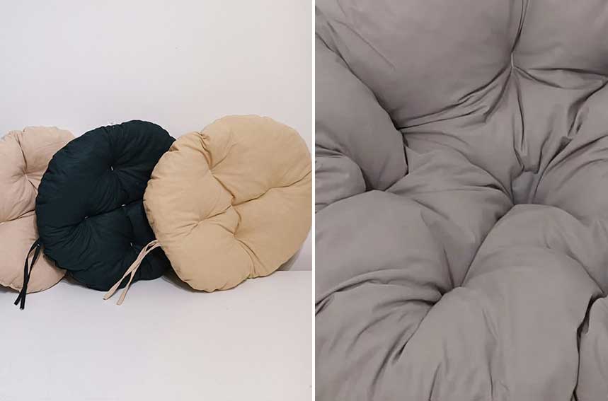 Okrugli jastuk sedalica za stolice 50 cm - Grey - Image 1