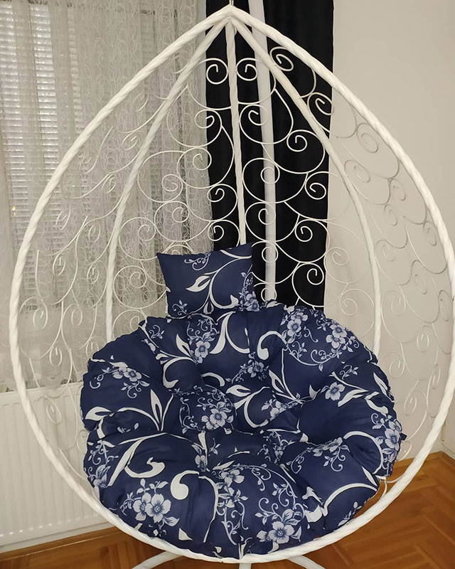 Jastuk Za Jaje Baštensku Ljuljašku - 120 cm - Dark Blue Ornament
